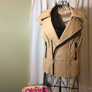 Cream Leather Vest